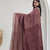 wine striped linen saree
