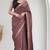 wine striped linen saree