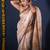 white golden linen saree with unstitched blouse