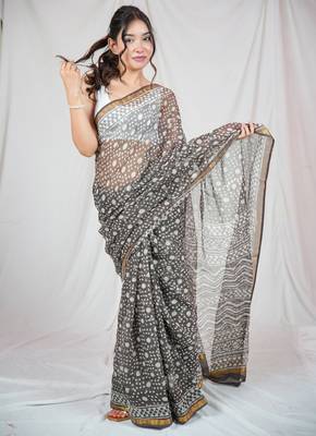 elegance kota doria saree with unstitched blouse 2
