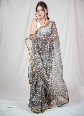 elegance kota doria saree with unstitched blouse 3