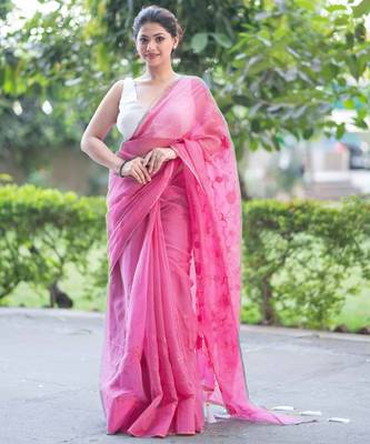pink whisper embroidered kota doria saree 2