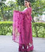 purple reign chic embroidered kota doria saree