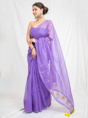 purple glam kota embroidered doria saree 2