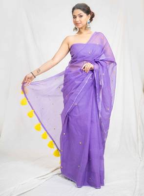purple glam kota embroidered doria saree 3