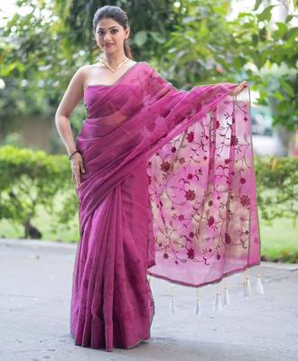 purple reign chic embroidered kota doria saree 3