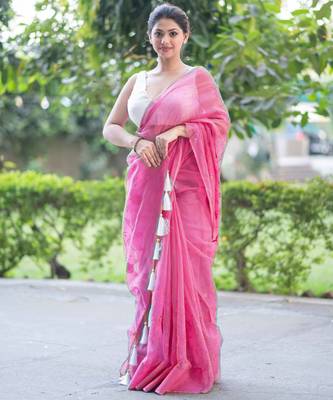 pink whisper embroidered kota doria saree 5