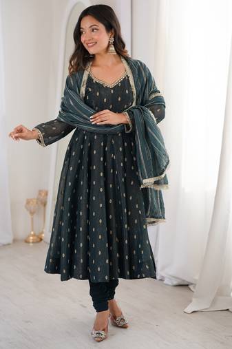 black silk festive kurta set