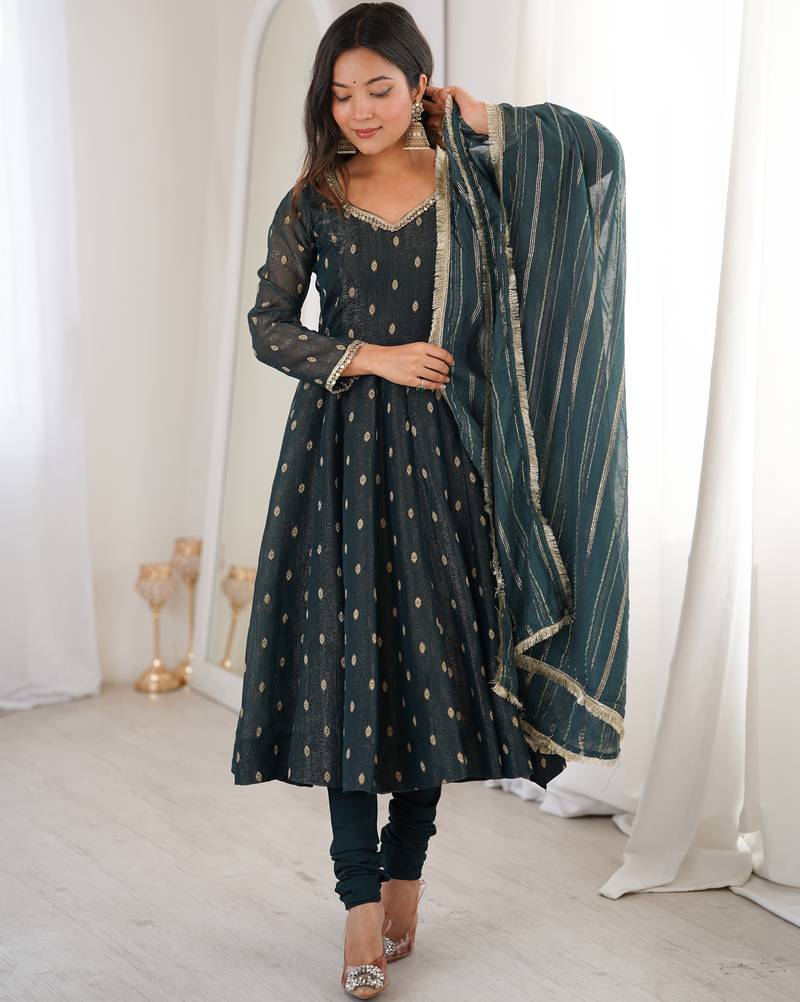 black silk festive kurta set