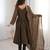 brown silk festive kurta set