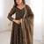 brown silk festive kurta set