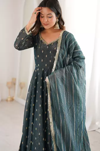 black silk festive kurta set