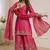 pink shimmer silk festive kurta set