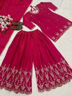 pink shimmer silk festive kurta set 4