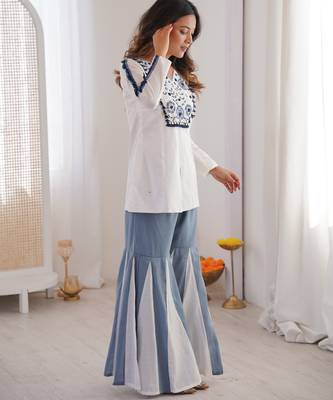 white roman silk festive top and bottom 3