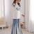 white roman silk festive top and bottom