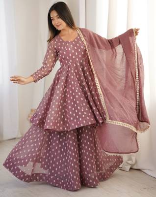 pink silk festive kurta set 1