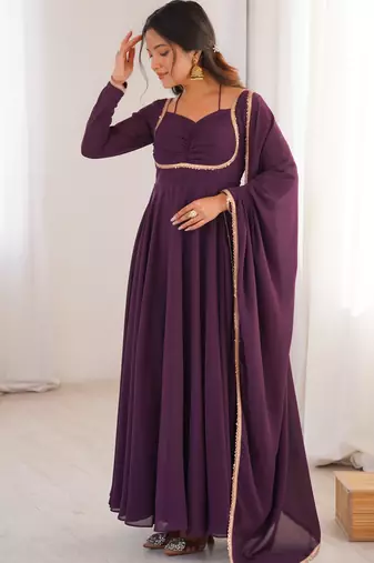wine georgette festive wear anarkali