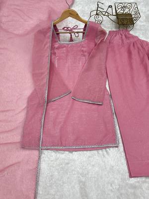 pink silk festive kurta set 4