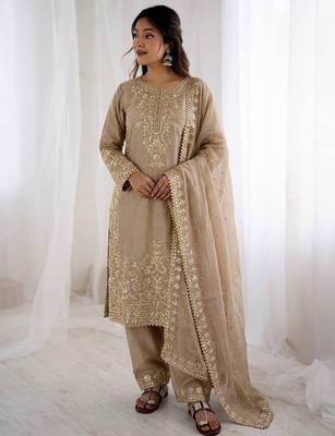 cream silk festive kurta set 1
