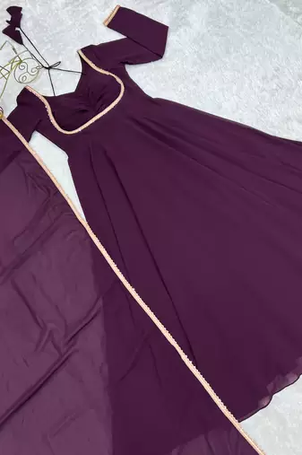 wine georgette festive wear anarkali