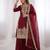 maroon silk festive kurta set