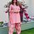 pink crepe festive kurta set