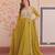 parrot-green georgette festive wear anarkali