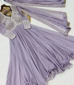 lavender georgette festive wear anarkali