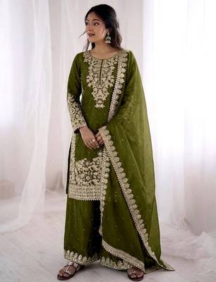 mehendi silk festive kurta set 1