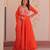 orange georgette festive wear anarkali