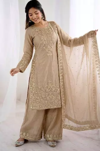 cream silk festive kurta set