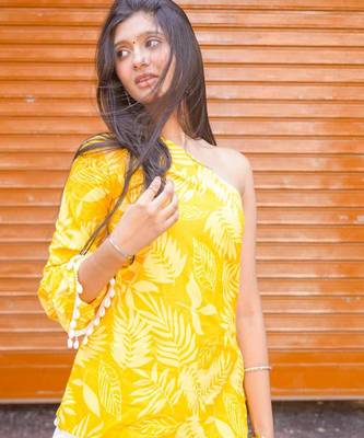 The Marigold Tropical One-Shoulder Top 3