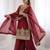 maroon silk festive kurta set
