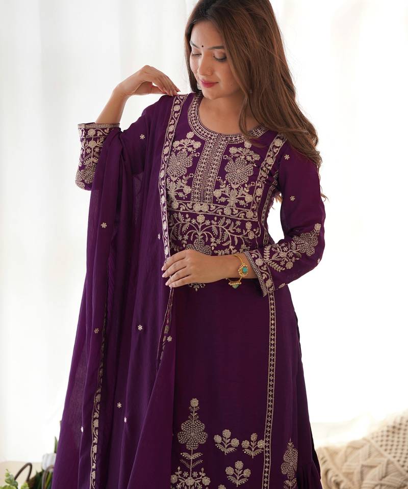 wine chinon festive kurta set