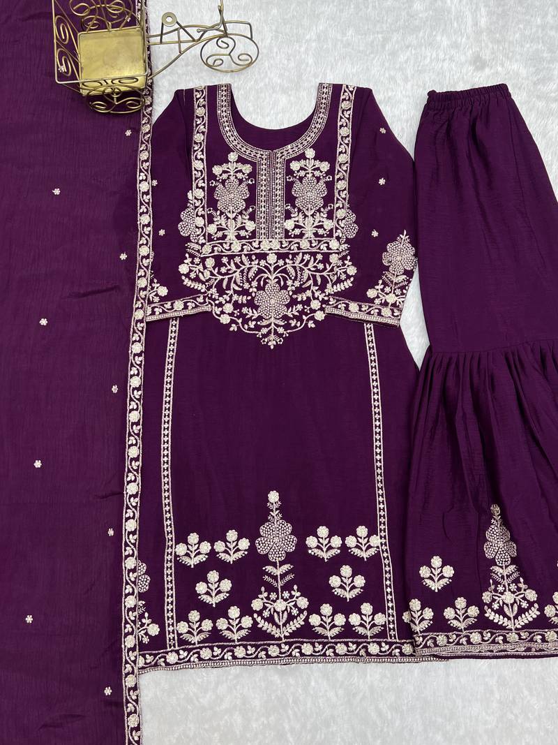 wine chinon festive kurta set