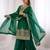 green silk festive kurta set
