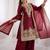 maroon silk festive kurta set