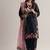 black roman silk festive kurta set