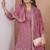pink chinon festive kurta set