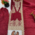 maroon silk festive kurta set