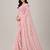 Cream color all over floral printed with premium lace border gorgette saree with unstitched blouse