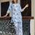 sky-blue blended cotton festive top and bottom
