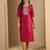 pink silk blend festive wear long kurti