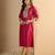 pink silk blend festive wear long kurti