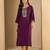 purple silk blend festive wear long kurti
