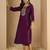 purple silk blend festive wear long kurti