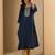 navy-blue silk blend festive wear long kurti