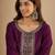 purple silk blend festive wear long kurti