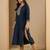navy-blue silk blend festive wear long kurti